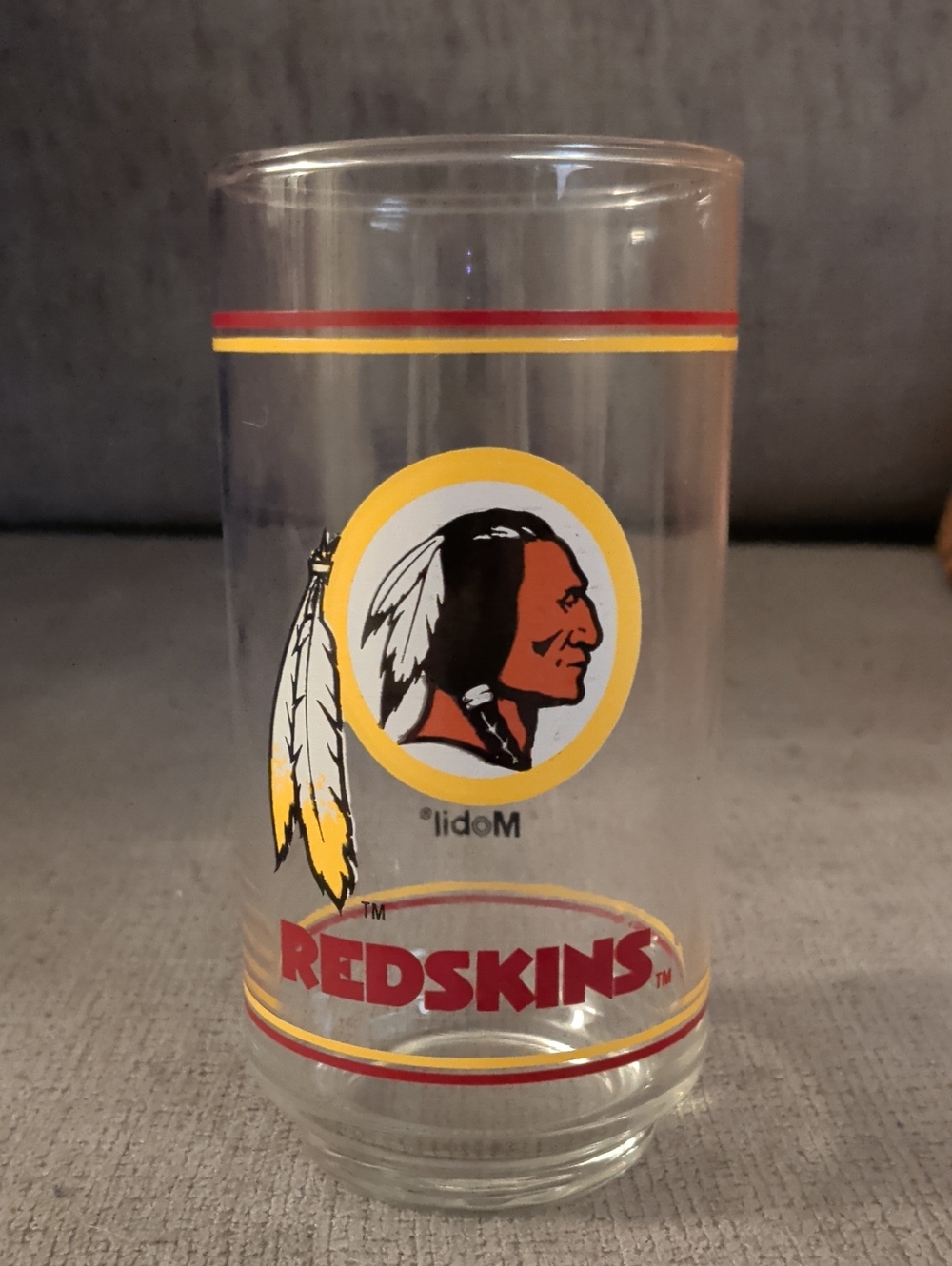 Vintage NFL Washington Redskins Commanders Football Mobil 5.5" Drinking Glass